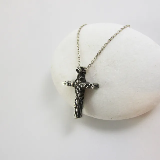 【mittag】cross eins necklace_十字架eins項鍊(十字架項鍊 切面處理 朱銘風格)