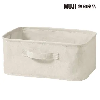 【MUJI 無印良品】聚酯纖維麻收納箱/長方形/小(約寬37×深26×高16 cm)