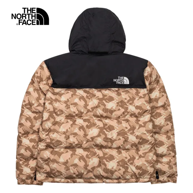 The North Face 新年款-北面男款棕色兔紋迷彩防潑水滿版印花可打包羽絨外套｜3C8DII7