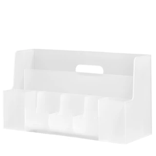 【SYSMAX】新穎階梯式桌上收納盒-白色(桌面整理/小物收納/桌面收納盒/儲物櫃/開放式收納盒)