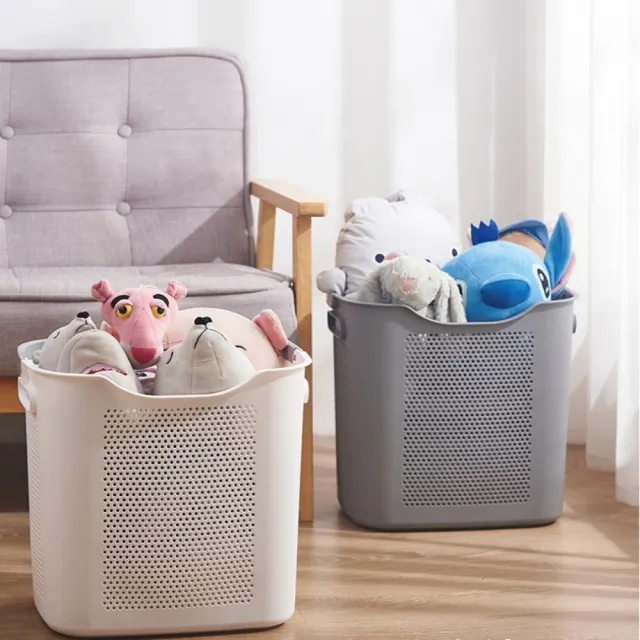 【MGSHOP】日式分類洗衣籃 子母分格髒衣籃(玩具籃 收納籃 內衣籃)