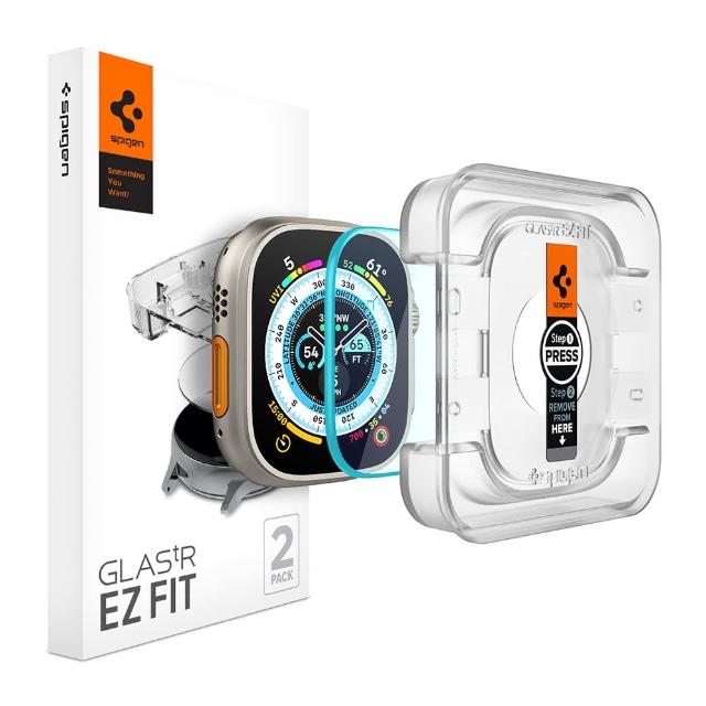 【Spigen】SGP Apple Watch Ultra 3/2/1代_共用 49mm-Glas tR EZFit 快易貼(透明:2入組)