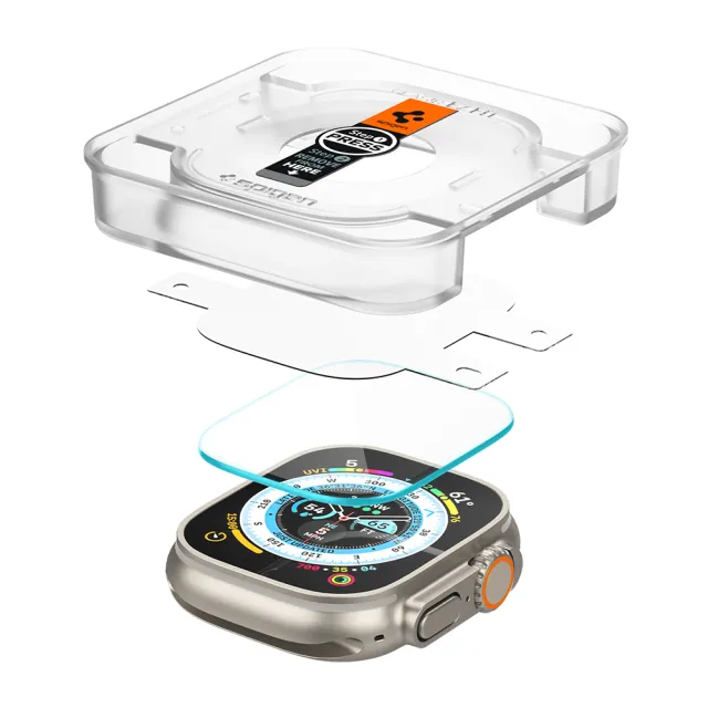 【Spigen】SGP Apple Watch Ultra 2/1代_共用 49mm-Glas tR EZFit 快易貼(透明:2入組)