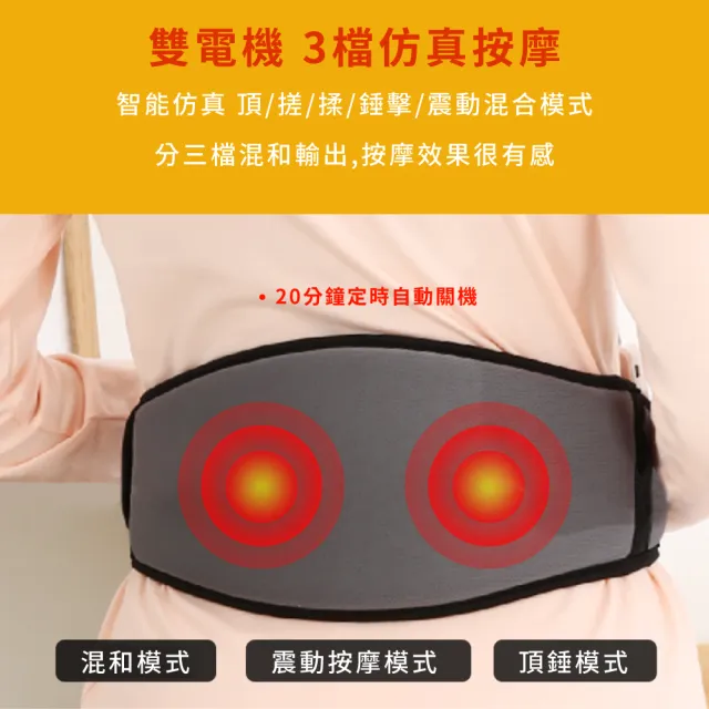 熱敷按摩護腰帶 護腰暖宮(調溫定時震動按摩 熱敷助眠按摩腰靠 紓緩腰部 背部 腰椎 腹部 暖腰 暖腹)