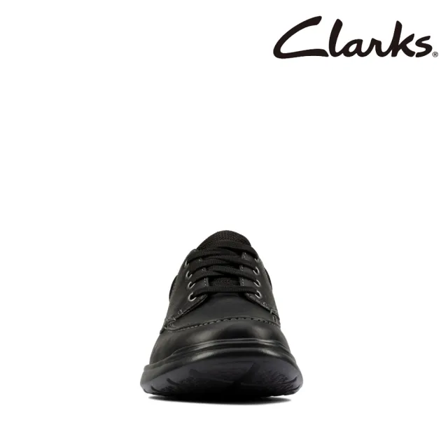 【Clarks】男款Cotrell Edge光面皮革寬楦綁帶輕量休閒鞋(CLM20211C)
