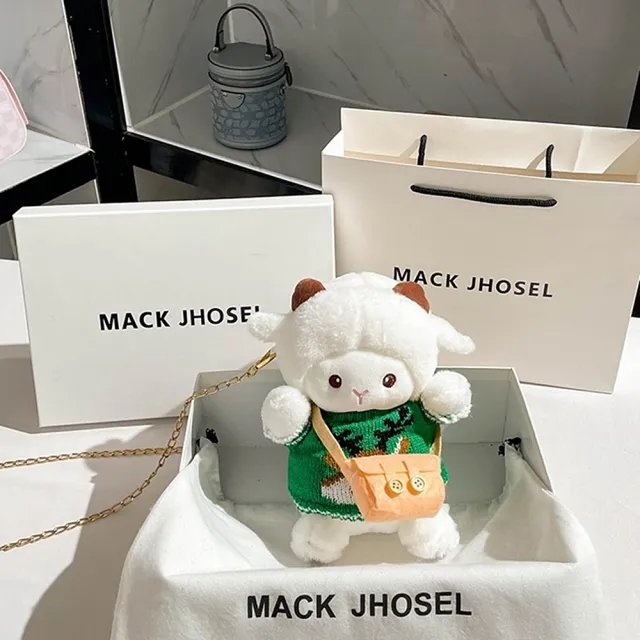 【巴黎精品】現貨+預購 真牛皮側背包真皮革單肩背包托特包手提包隨身女包包(小羊絨毛娃娃鍊條包4色p1a