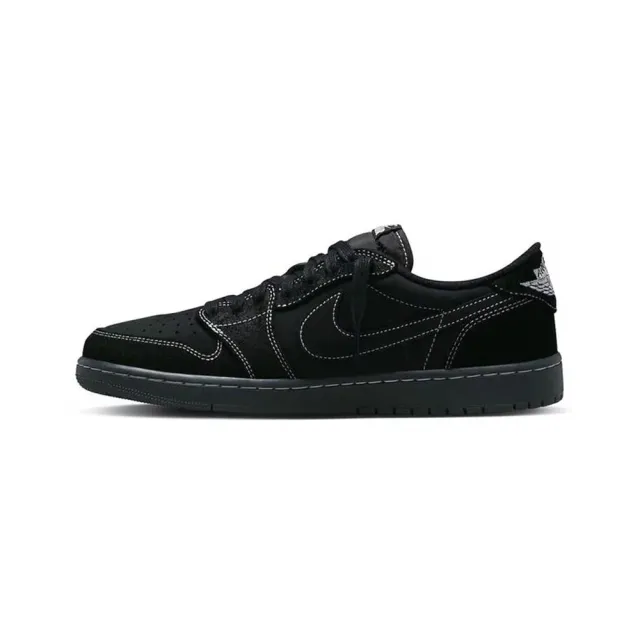 【NIKE 耐吉】Travis Scott x Air Jordan 1 Low OG Black Phantom 全黑幻影 倒勾 DM7866-001