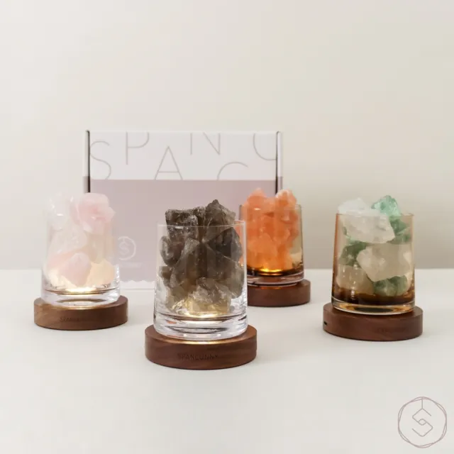 【SPANCONNY 飾品控】多款水晶自由選 l 黑胡桃木燈座 l 水晶氣氛燈(桌燈/小夜燈/水晶燈)