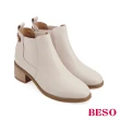 【A.S.O 阿瘦集團】BESO 柔軟牛皮百搭鬆緊帶直套中跟靴(多款任選)