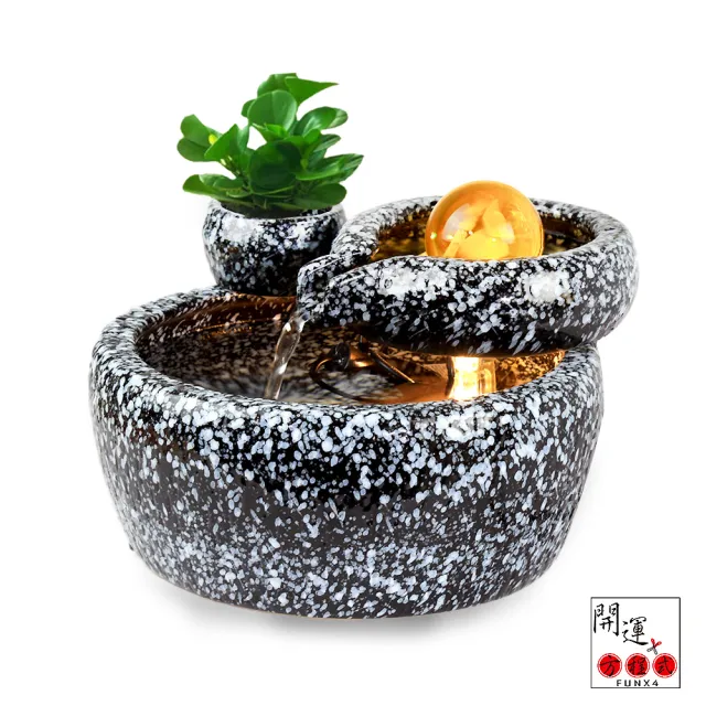 【開運方程式】鶯歌陶瓷流水聚寶盆石紋升級閃花釉料(入厝禮l客廳招財擺件l玄關風水擺設l新居開業送禮)