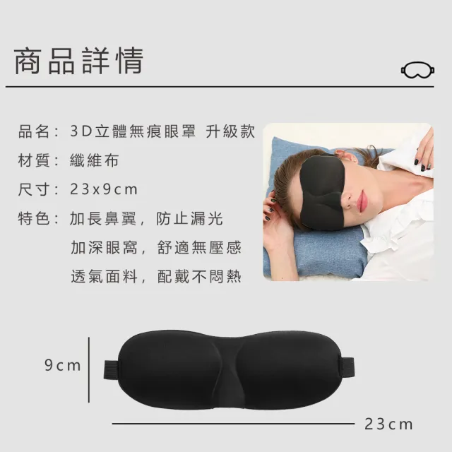 【原家居】3D立體無痕眼罩2入組(眼罩 遮光眼罩 睡眠神器 睡眠眼罩 透氣眼罩 旅行眼罩)