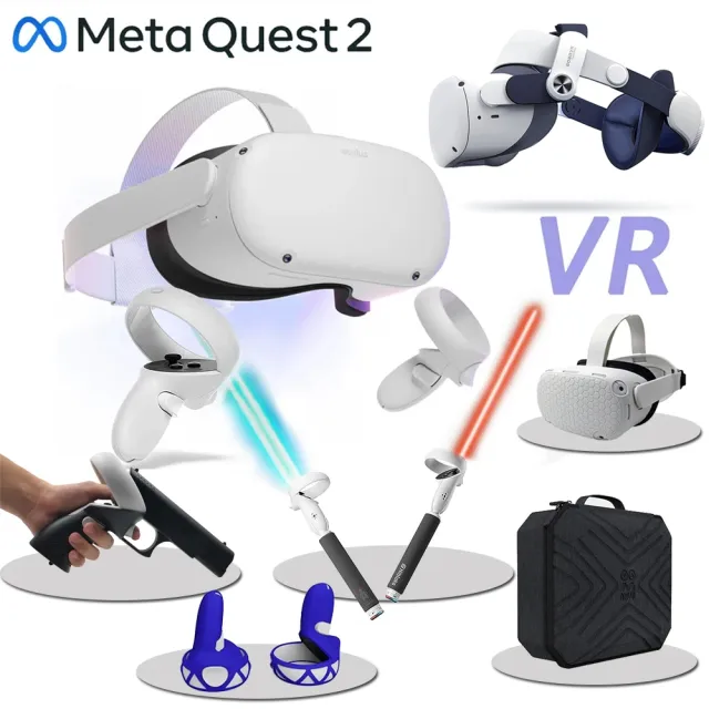 Meta Quest】Oculus Quest 2 VR 頭戴式裝置128G(全周邊大禮包) - momo