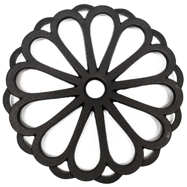 【福介商店】南部鐵器 日本鑄鐵壺墊 岩鑄 輪菊 大(鍋墊 隔熱墊 茶具)