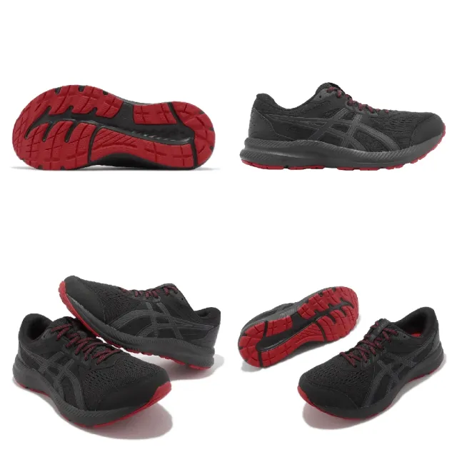 【asics 亞瑟士】慢跑鞋 GEL-Contend 8 4E 男鞋 超寬楦 黑 紅 運動鞋 緩震 亞瑟膠 亞瑟士(1011B679001)