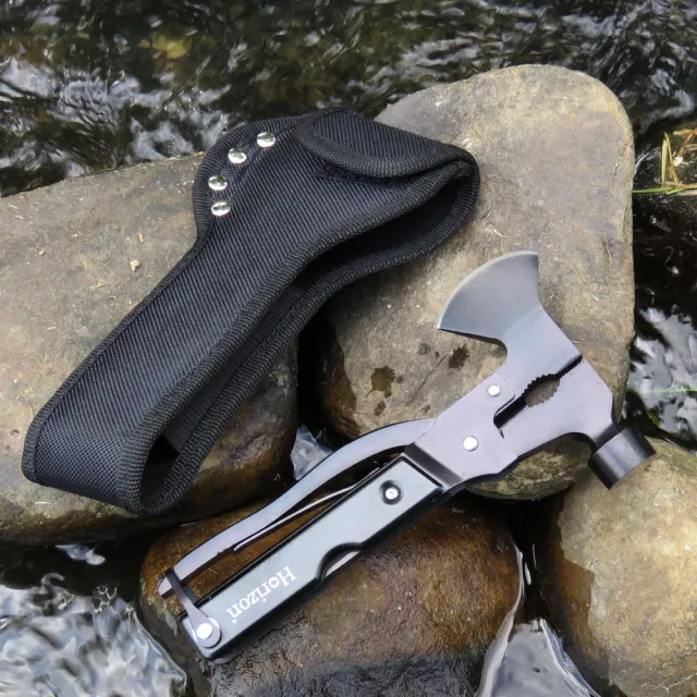 【Horizon 天際線】萬夫莫敵黑化野營工具斧 Blazer Hammer(多功能萬用斧/迷你402不鏽鋼斧)