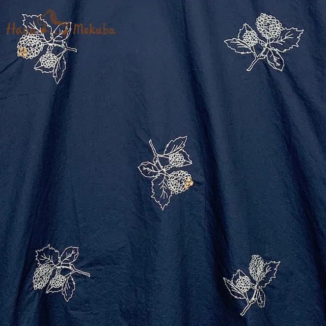 【Hana Mokuba】花木馬日系女裝長袖圓領針梭織拼接細緻刺繡T恤(T恤)