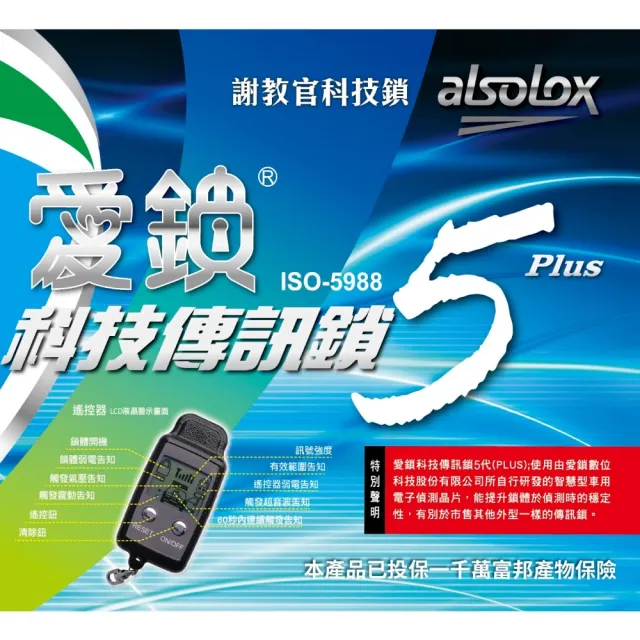 謝教官科技鎖 5Plus(32種超強功能 榮獲多國專利)ISO5988