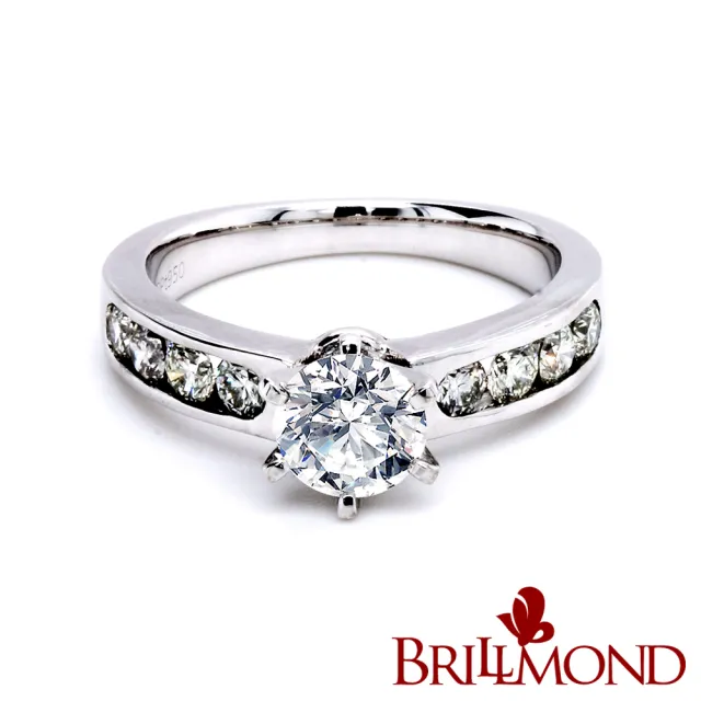 【BRILLMOND JEWELRY】GIA 1克拉 E/VS1 3EX 無螢光 鉑金 經典鑽戒(E/VS1 3EX NONE PT950鉑金台)