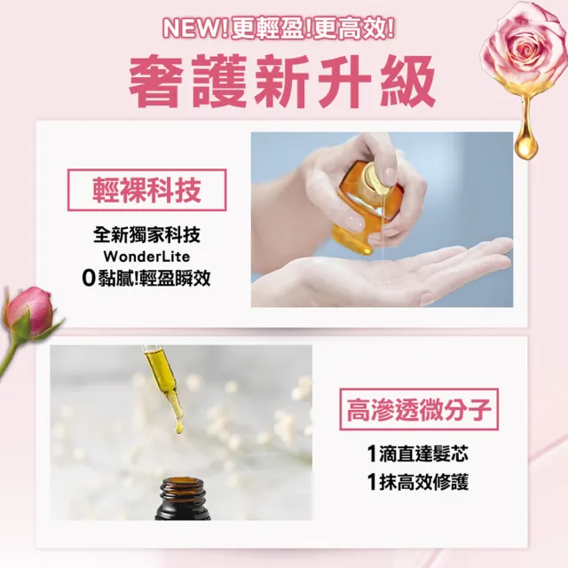 【LOREAL Paris 巴黎萊雅】全新升級 黃金奢護2+1組(黃金胜高效修護髮膜250mlx2+金緻護髮油100ml)