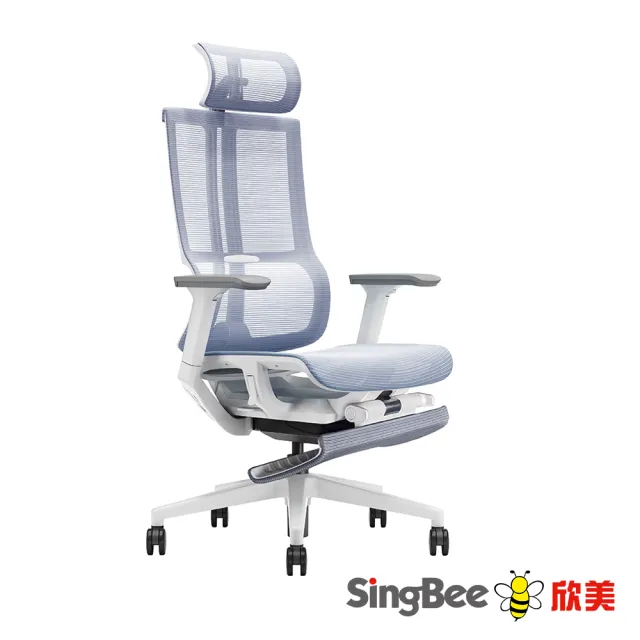 【SingBee 欣美】IST-002-GY 伊斯特時尚全網椅(辦公椅/電腦椅/電競椅/腰部支撐)