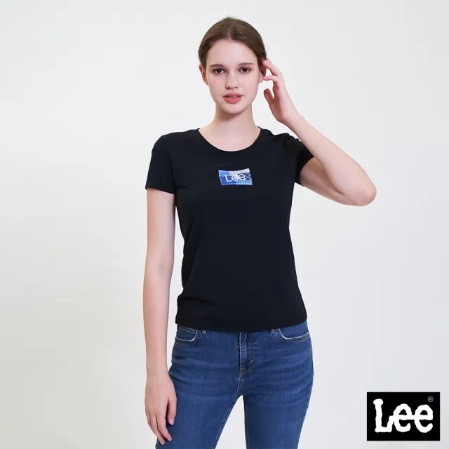 【Lee】出清品-女裝 短袖T恤 / 印花皮牌 小LOGO 共2色 標準版型 / 101+ 系列(LL220353726 / LL220353K11)