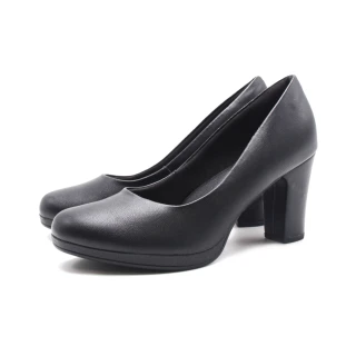 【WALKING ZONE】女 SUPER WOMAN系列 素面商務高跟鞋 女鞋(黑)