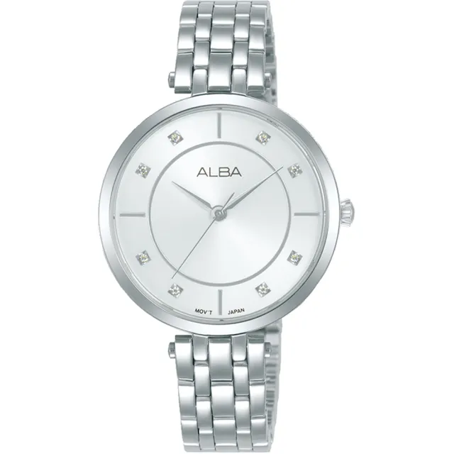 【ALBA】雅柏 簡約大三針晶鑽女錶(Y121-X160S/ARX087X1)