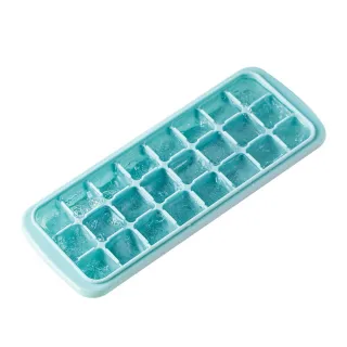 【萬用模具】帶蓋矽膠製冰盒24格-2入組(易脫模 冰磚 冰球 製冰格 冰塊盒 模具盒 副食品盒 果凍)