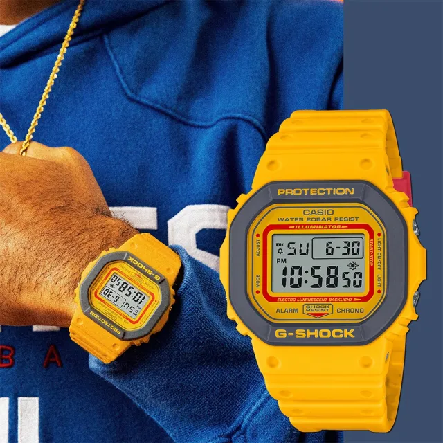 CASIO 卡西歐】G-SHOCK 復刻1994彩色運動電子錶(DW-5610Y-9) - momo