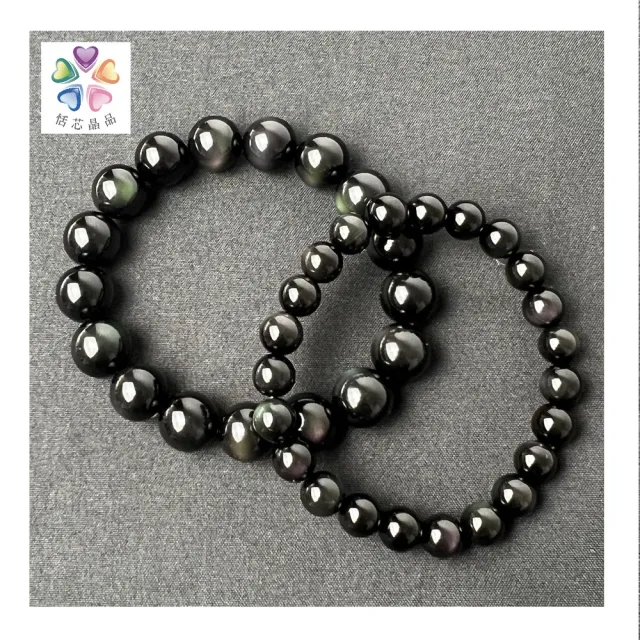 【恬芯晶品】頂級彩虹黑曜手珠8mm+ AA級彩虹黑曜(彩虹黑曜招財避邪擋煞淨化情侶款禮物轉運)