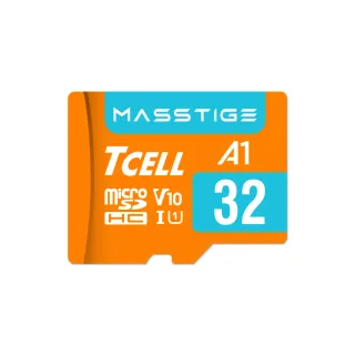 【TCELL 冠元】10入組-MASSTIGE A1 microSDHC UHS-I U1 V10 100MB 32GB 記憶卡