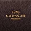【COACH】金馬車logo織布拚皮革手拿包(咖啡棕)