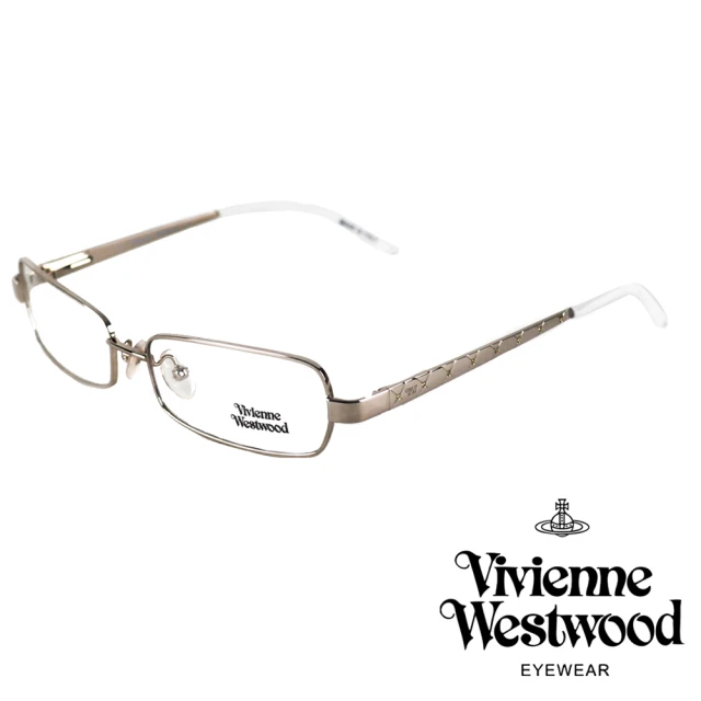 Vivienne Westwood 經典水鑽格菱紋光學眼鏡(銀 VW093_03)