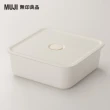 【MUJI 無印良品】聚丙烯密閉式便當盒/方形/460ml/白色(4入組)