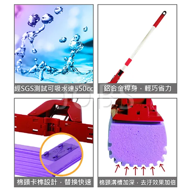 【金獎】大面積專用拖把王膠棉拖把 替換棉頭 3入