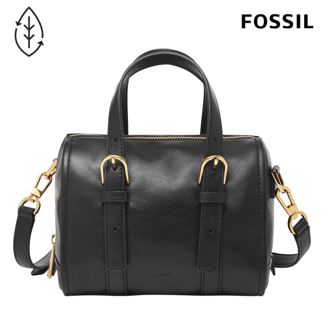 【FOSSIL 官方旗艦館】Carlie 真皮迷你波士頓包-黑色 ZB1856001