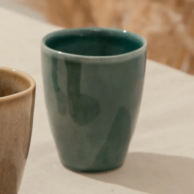 【YU Living 信歐傢居】日式窯變釉手作陶瓷茶杯二件組 水杯 咖啡杯 270ml(二件一組/3色)