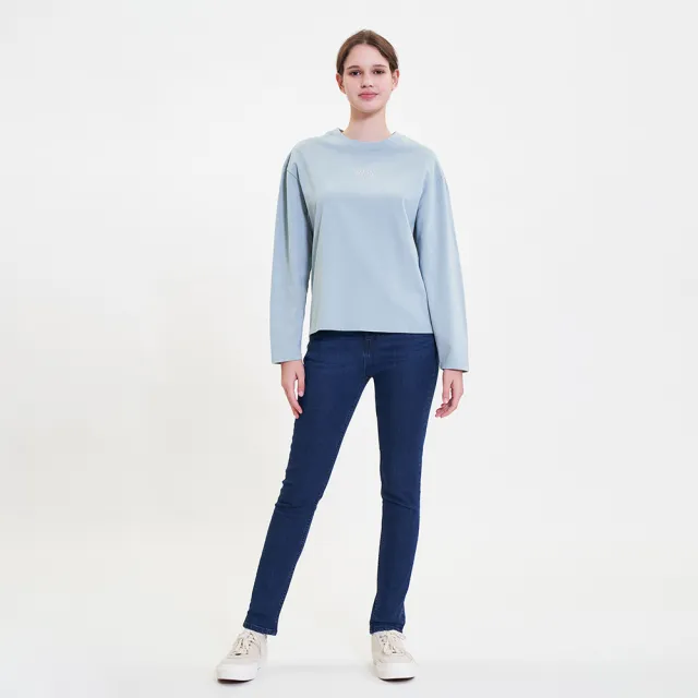 【Lee】女裝 長袖厚T / 胸前亮片 小LOGO 共2色 季節性版型(LL220437745 / LL220437K11)