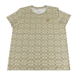 【COACH】經典滿版標誌LOGO小鳥圖騰點綴純棉女裝T-Shirt(卡其)