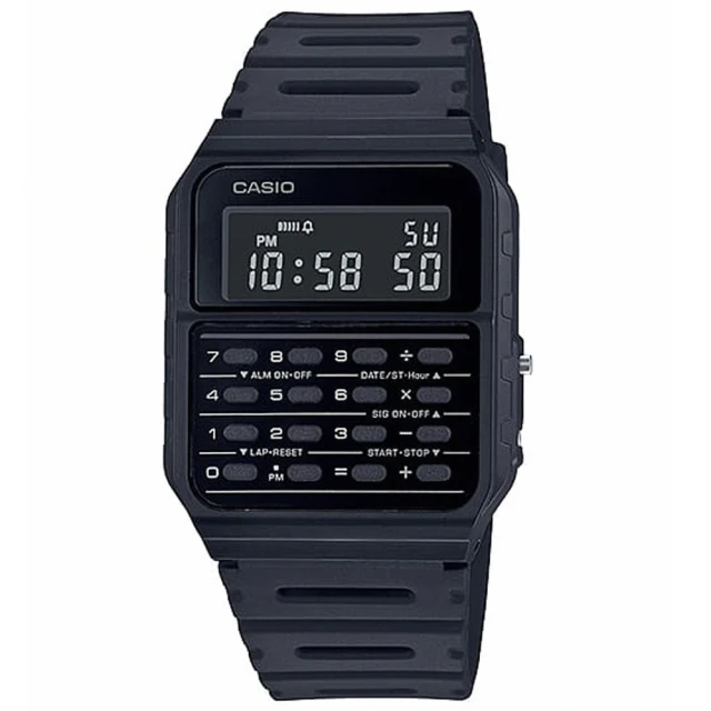 CASIO 卡西歐 風潮 計算機樹脂腕錶/黑(CA-53WF-1B)