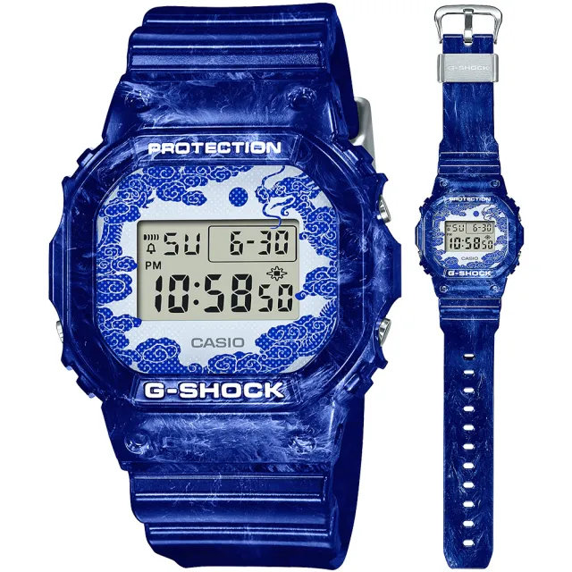CASIO 卡西歐】G-SHOCK 青花瓷系列電子手錶(DW-5600BWP-2/速) - momo