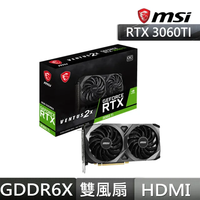 MSI 微星】GeForce RTX 3060 Ti VENTUS 2X 8G V1 LHR顯示卡- momo購物