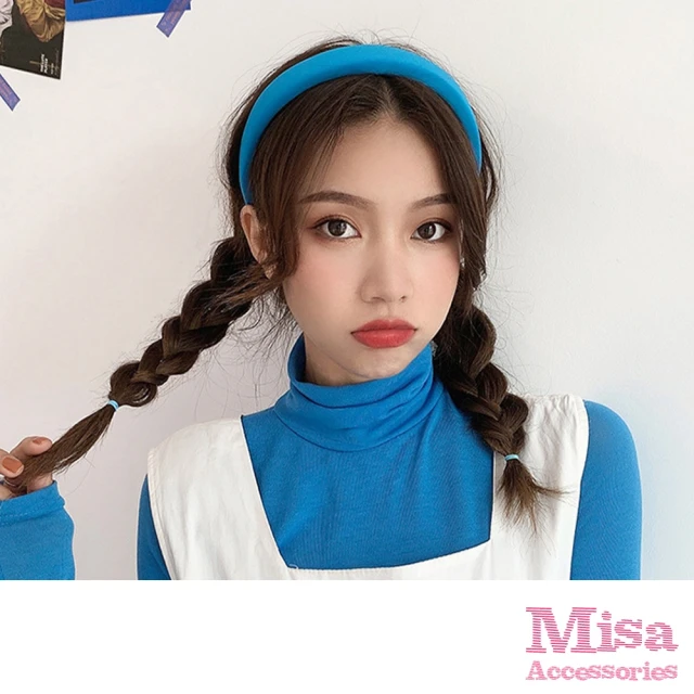【MISA】糖果色髮箍/韓國設計百搭緞面繽紛糖果色系高顱頂髮箍 髮圈(9色任選)