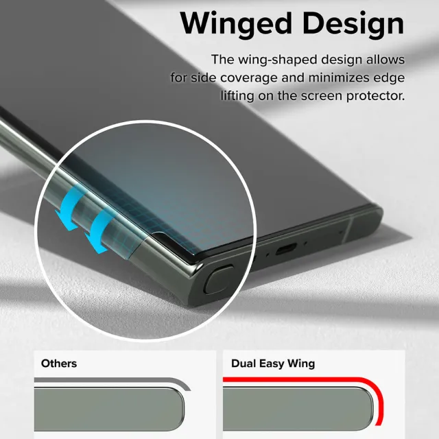 【Ringke】三星 Galaxy S23 Ultra Dual Easy Wing 易安裝側邊滿版螢幕保護貼-2入 附安裝工具(Rearth 保貼)