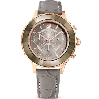【SWAROVSKI 施華洛世奇】Octea Lux Chrono奢華耀眼計時手錶(5452495/39.5mm)