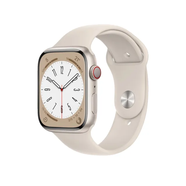 金屬錶帶組【Apple 蘋果】Apple Watch S8 LTE 45mm(鋁金屬錶殼搭配運動