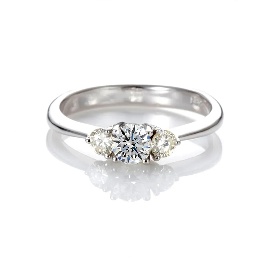 【DOLLY】14K金 求婚戒0.30克拉完美車工鑽石戒指(074)