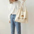 【E.City】蛋糕圖案單肩帆布購物提袋(購物 收納)