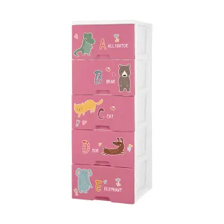 【HOUSE 好室喵】40面寬KD 童話動物收納櫃五層-無輪(五層櫃、組裝、收納、玩具收納)
