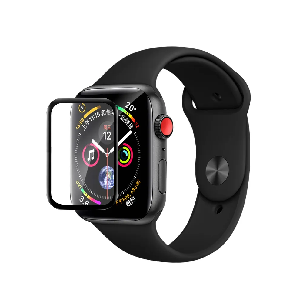 【YOMIX 優迷】Apple Watch Series曲面滿版鋼化玻璃保護貼SE2/S6/SE/S5/S4 44mm